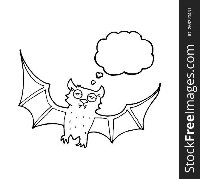 Thought Bubble Cartoon Halloween Bat
