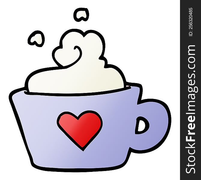 vector gradient illustration cartoon cup of coffee