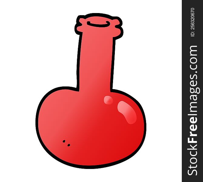 cartoon doodle red vase