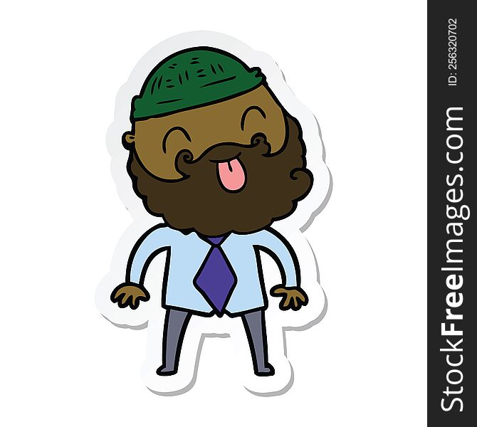 Sticker Of A Man With Beard With Hat And Shirt