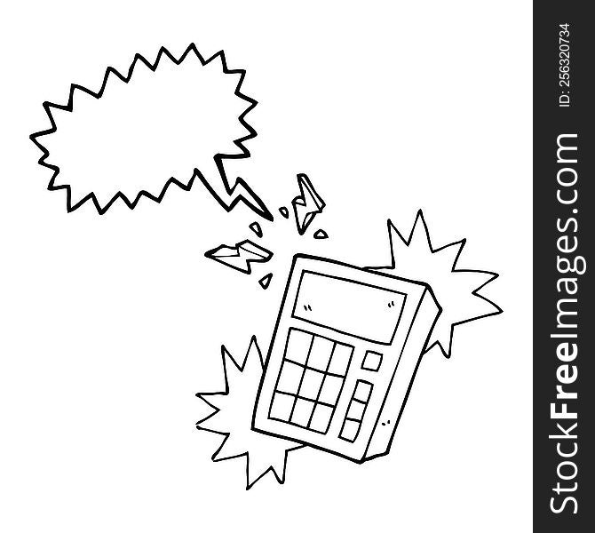 freehand drawn speech bubble cartoon calculator