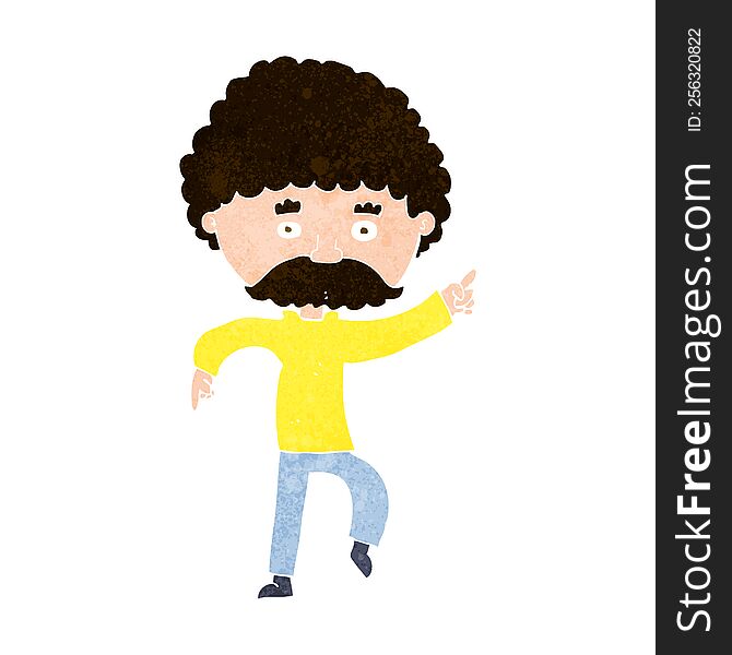 cartoon seventies style man disco dancing