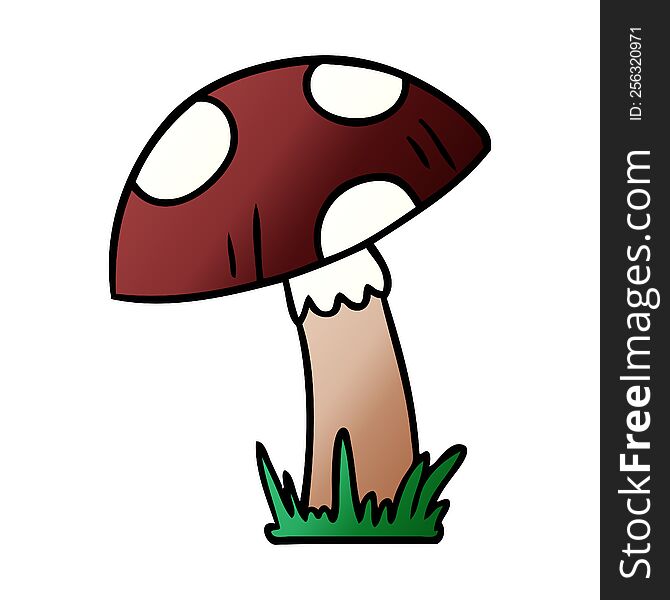 hand drawn gradient cartoon doodle of a toad stool