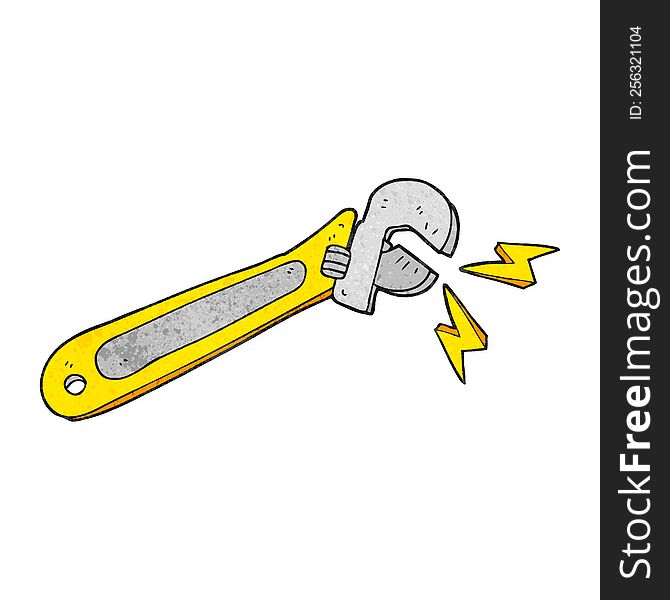 freehand drawn texture cartoon adjustable spanner