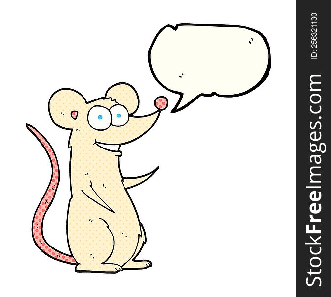 Comic Book Speech Bubble Cartoon Happy Mouse