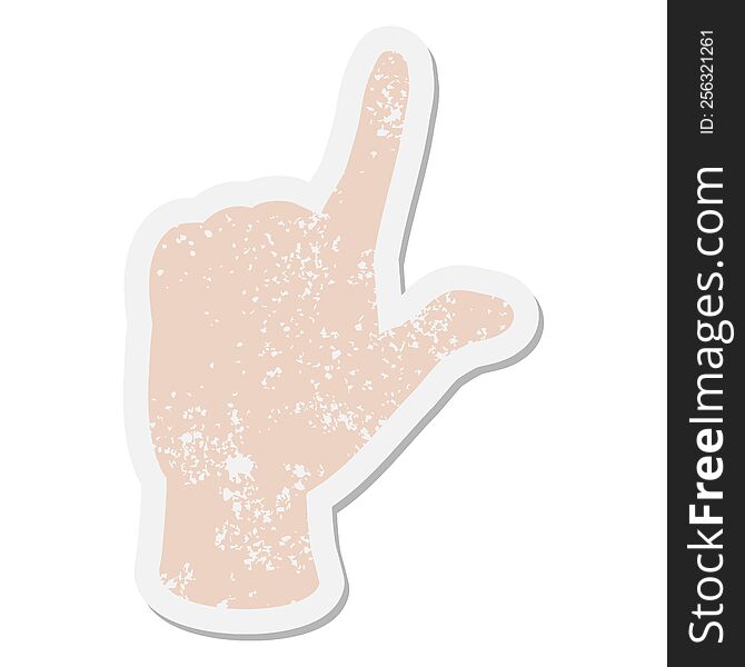 Pointing Hand Grunge Sticker