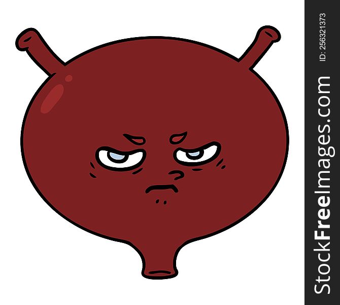 cartoon angry bladder. cartoon angry bladder