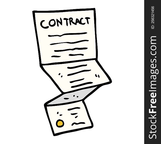 Cartoon Doodle Long Contract