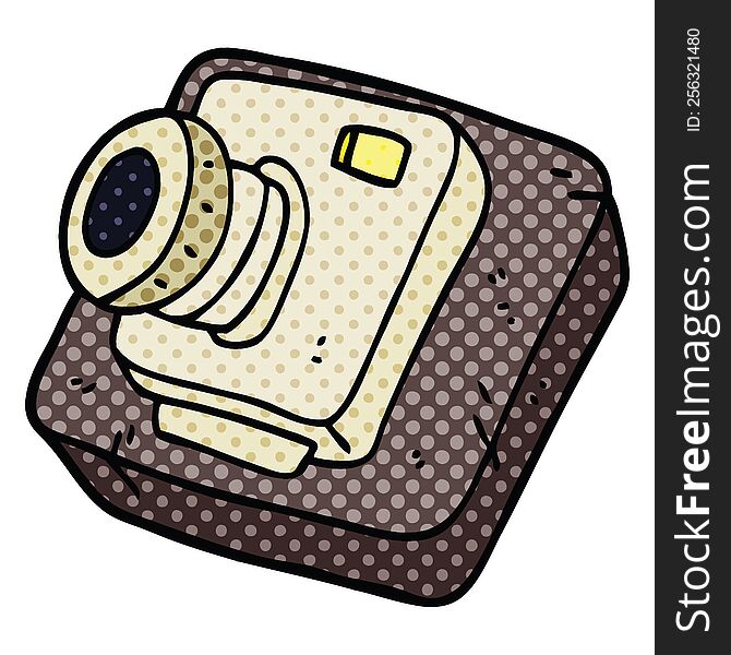 comic book style cartoon old camera