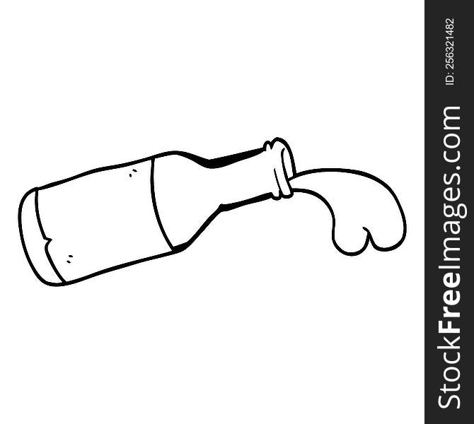 line drawing cartoon bottle of chocolate milk