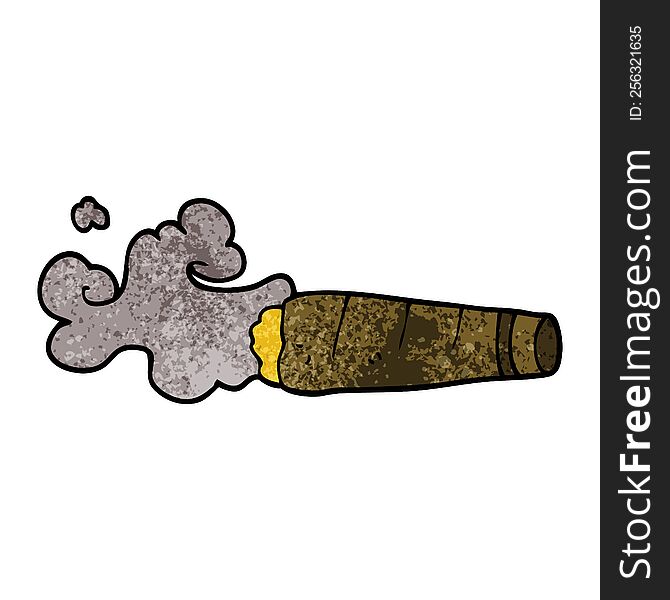 Cartoon Doodle Smoking Cigar