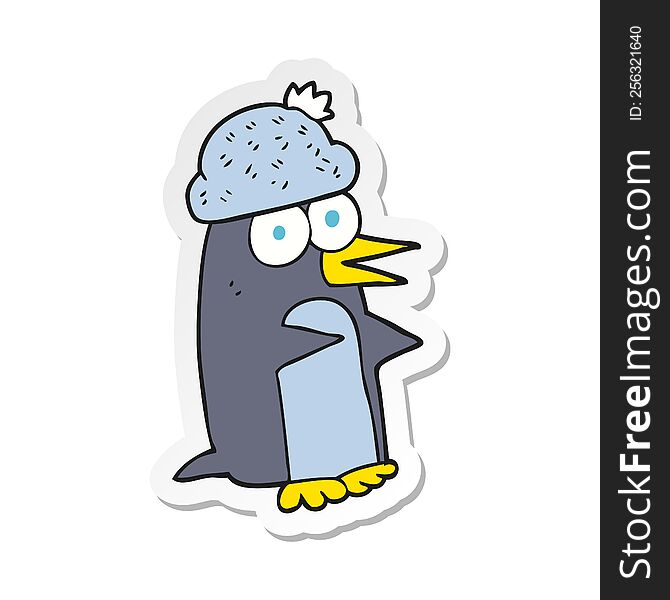 sticker of a cartoon penguin
