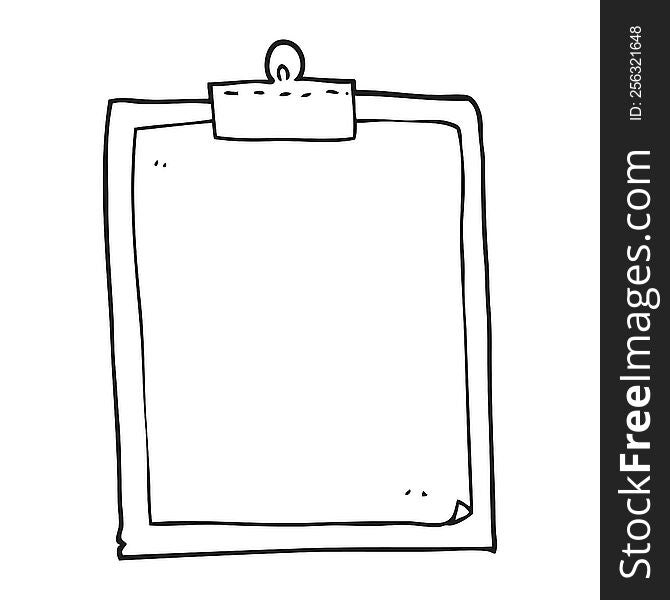 freehand drawn black and white cartoon clipboard