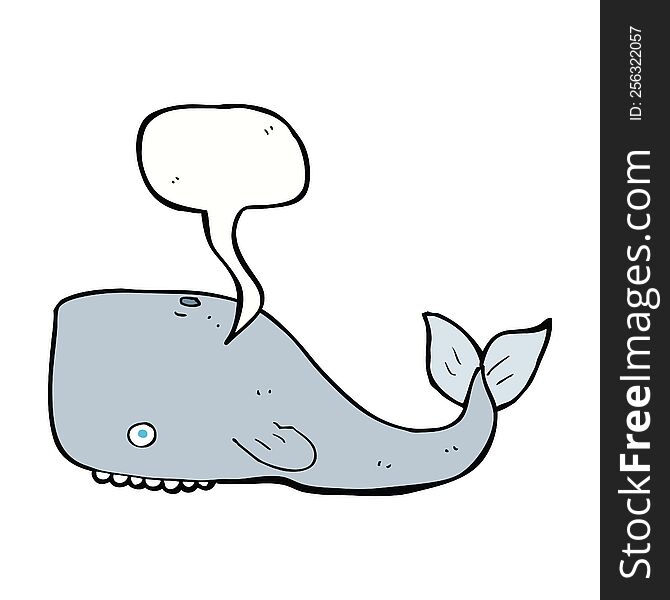 cartoon whale with speech bubble