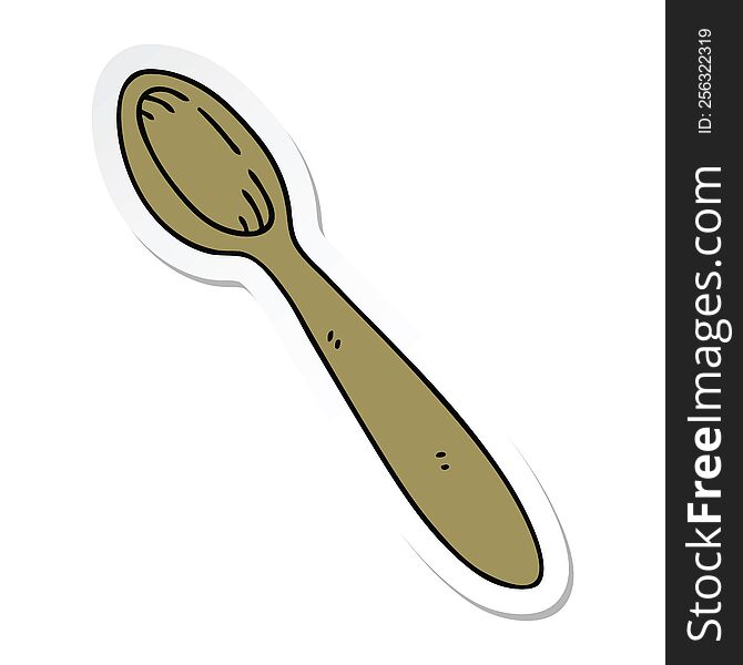 sticker of a quirky hand drawn cartoon wooden spoon