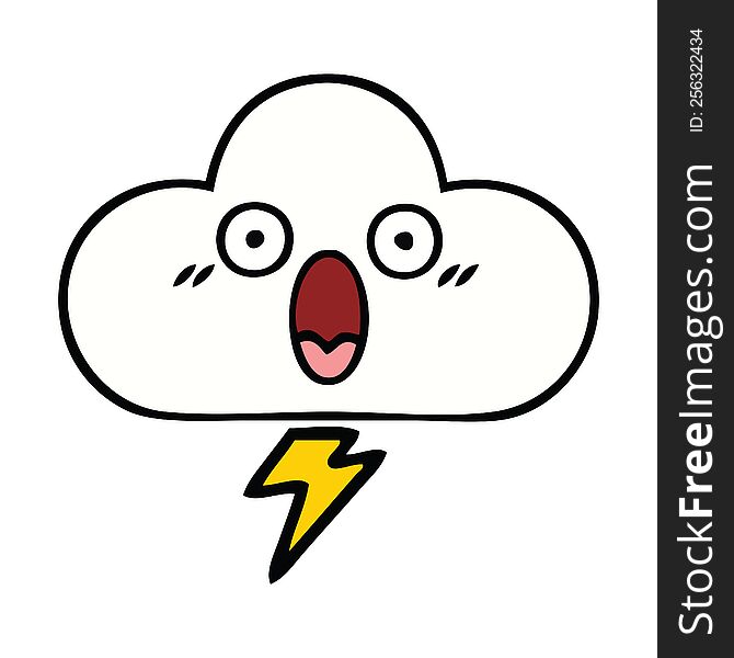 cute cartoon thunder cloud