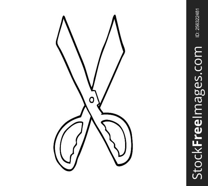line drawing cartoon sewing scissors