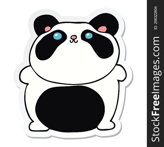 sticker of a cartoon panda