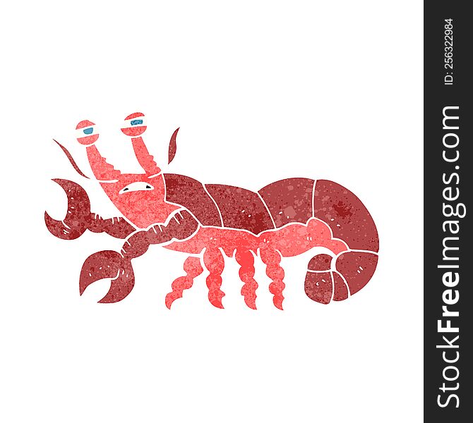 Retro Cartoon Lobster