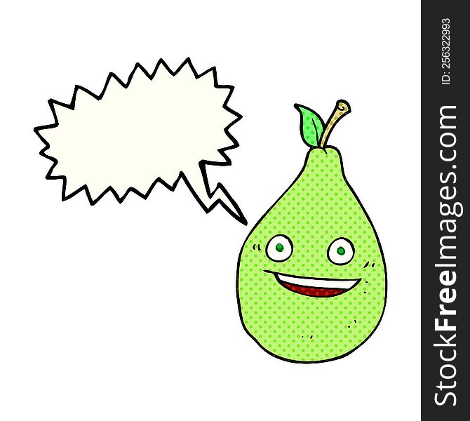 Comic Book Speech Bubble Cartoon Pear