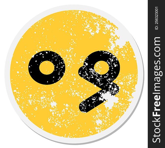 Blank Eyed Bird Face Circular Sticker