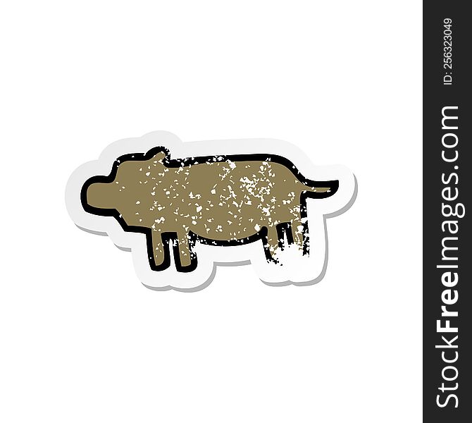 distressed sticker of a cartoon animal symbol