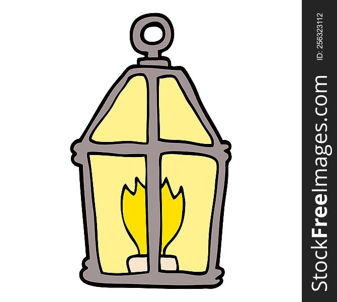 cartoon doodle old lantern