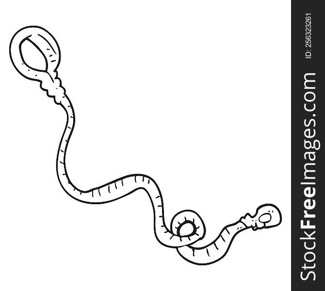 freehand drawn black and white cartoon dog leash