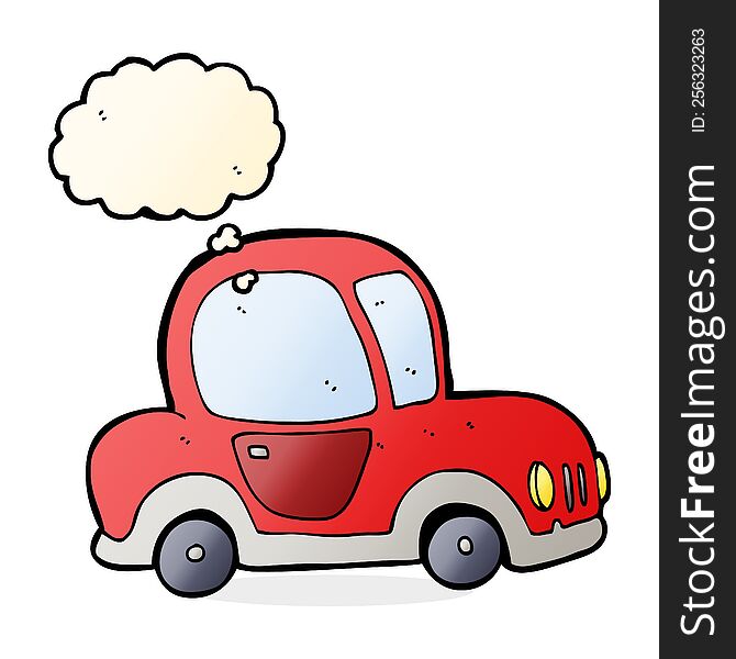 cartoon car with thought bubble