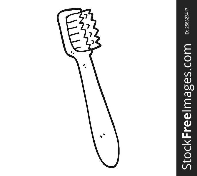 black and white cartoon toothbrush