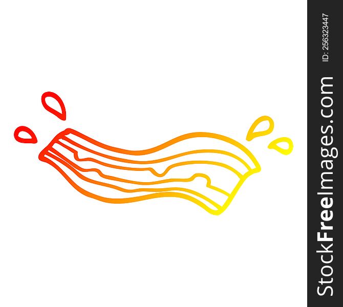 warm gradient line drawing of a cartoon bacon
