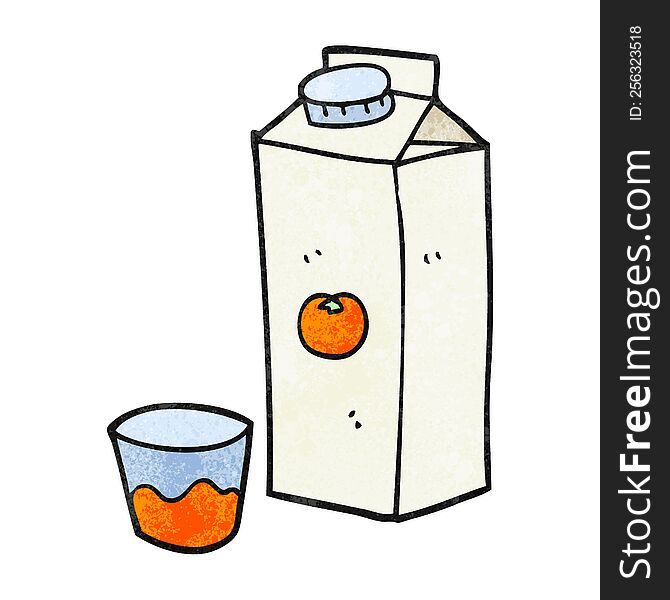 Textured Cartoon Orange Juice