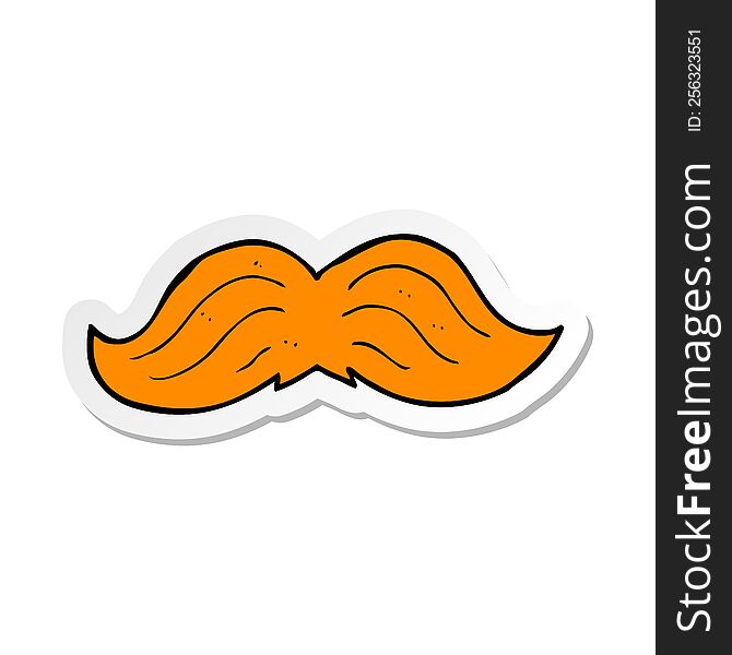 Sticker Of A Cartoon Ginger Mustache