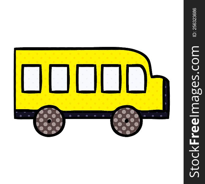 comic book style cartoon of a school bus