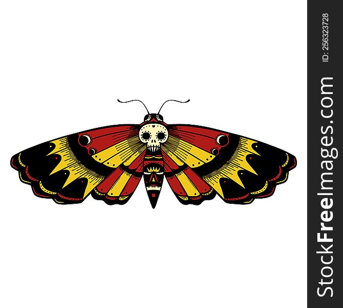 tattoo in traditional style of a deaths head moth. tattoo in traditional style of a deaths head moth