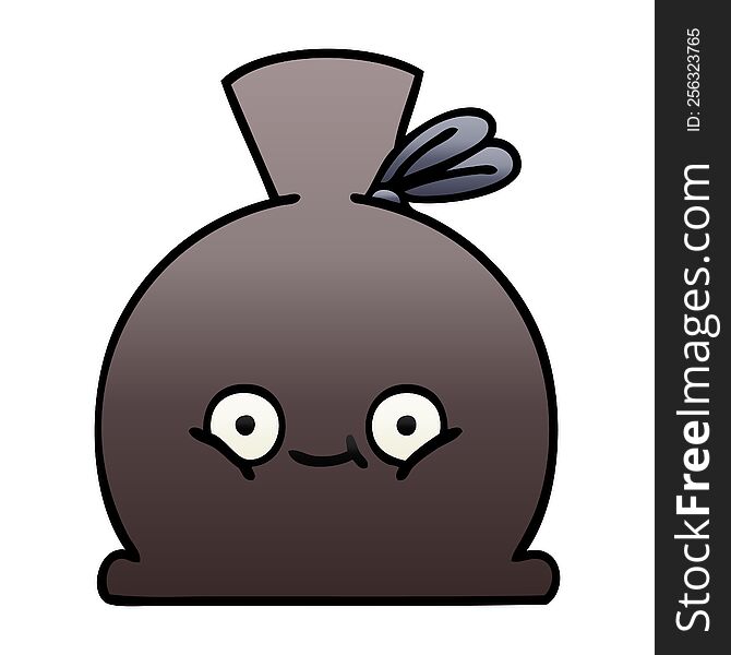 gradient shaded cartoon of a sack. gradient shaded cartoon of a sack