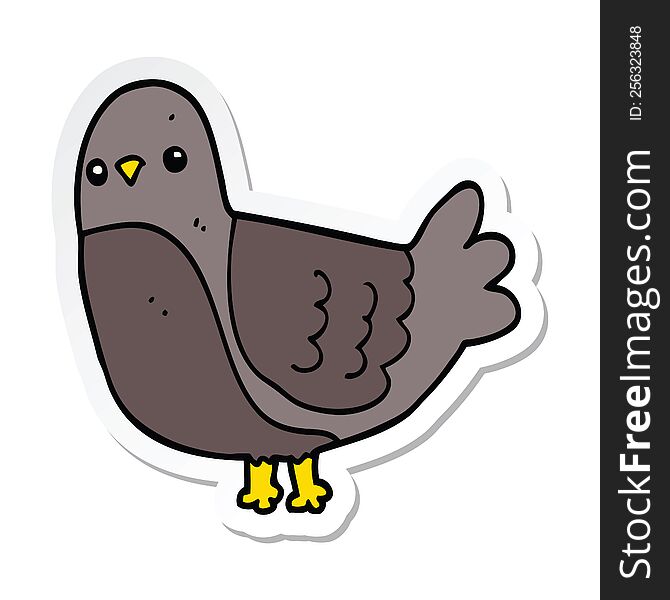 sticker of a cartoon bird