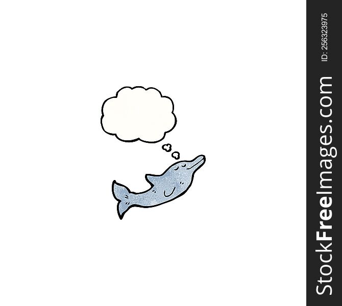 Dolphin With Thought Bubble Cartoon