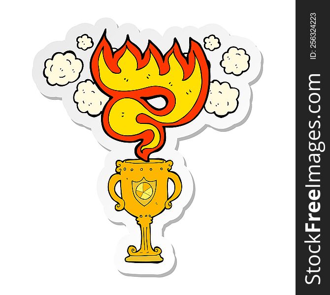 sticker of a cartoon trophy