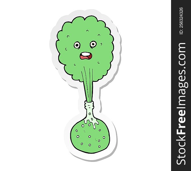 Sticker Of A Cartoon Chemical Reaction