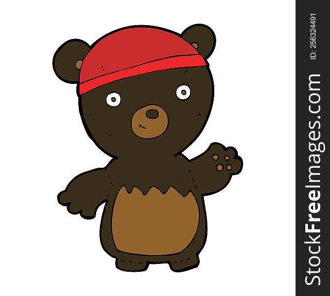 cartoon black bear wearing hat