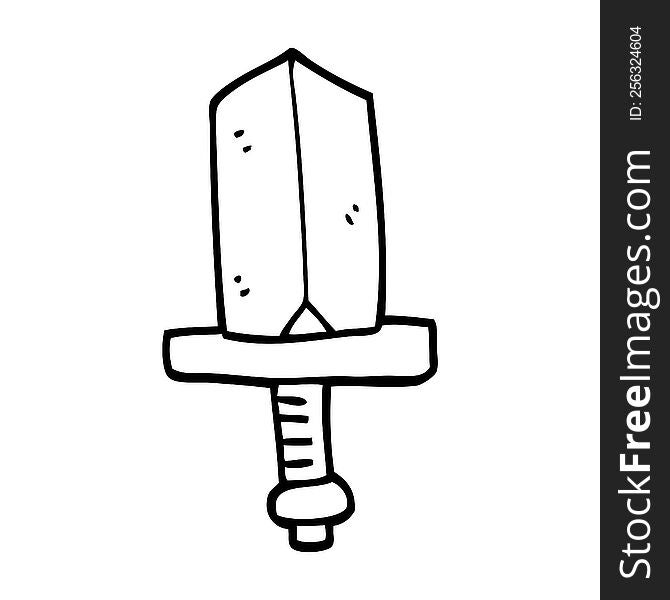 line drawing cartoon jeweled dagger