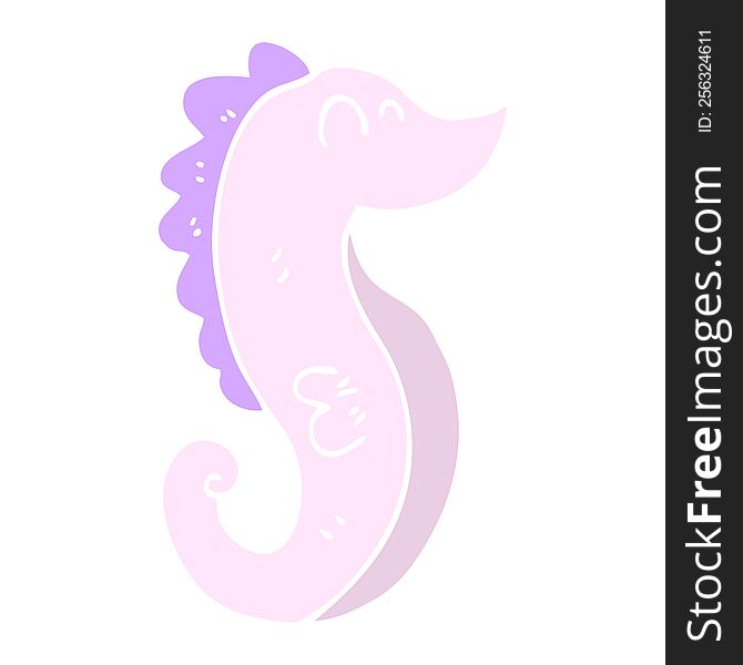 cartoon doodle sea horse