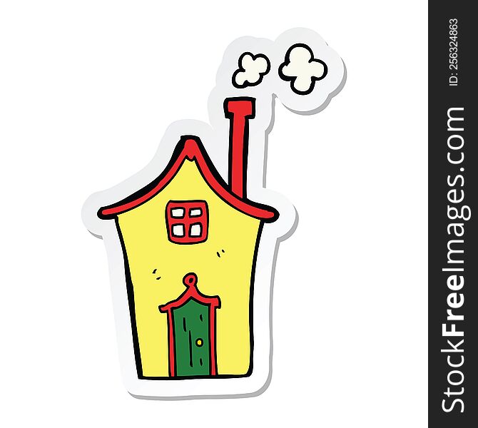 sticker of a cartoon house