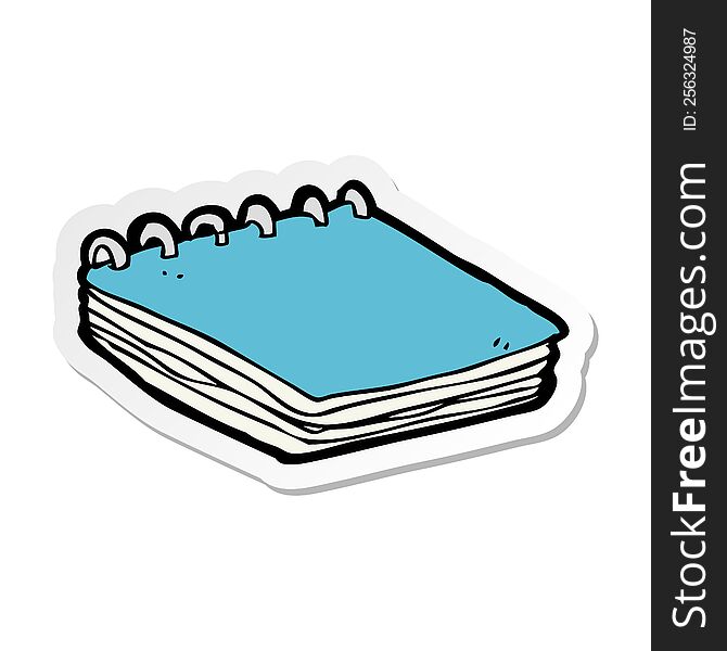 Sticker Of A Cartoon Notepad