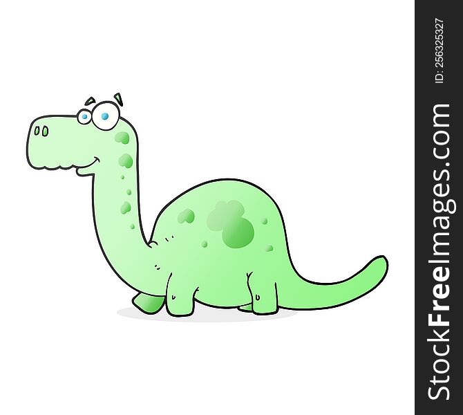 freehand drawn cartoon dinosaur