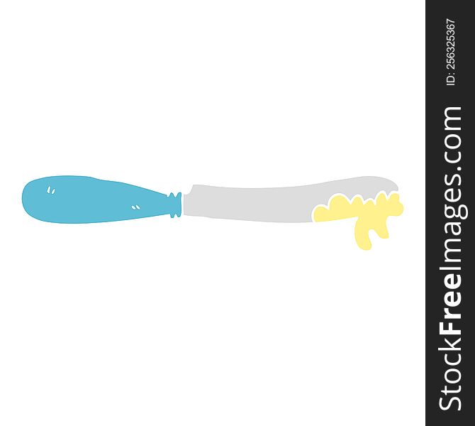 Flat Color Style Cartoon Butter Knife