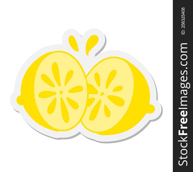 sliced fresh lemon sticker
