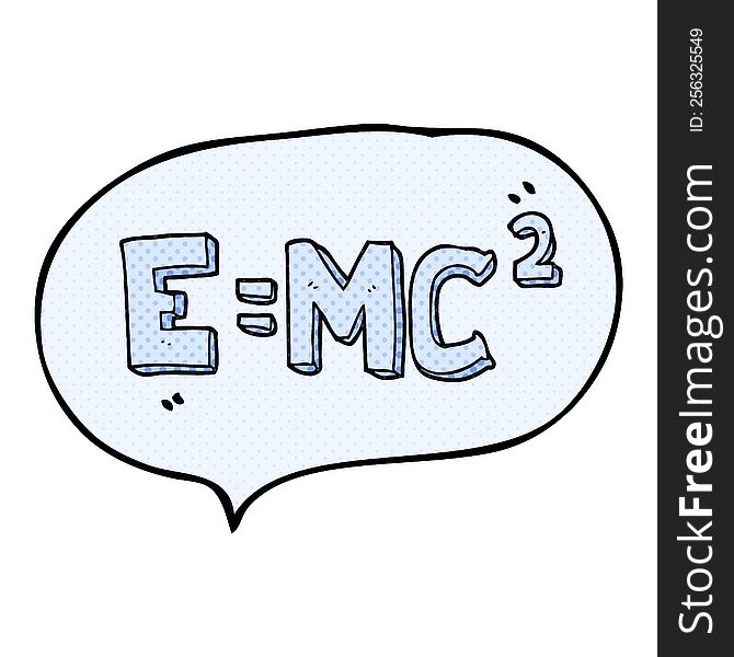 freehand drawn comic book speech bubble cartoon science formula