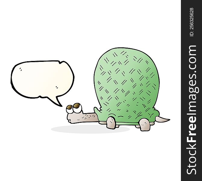 Speech Bubble Cartoon Tortoise